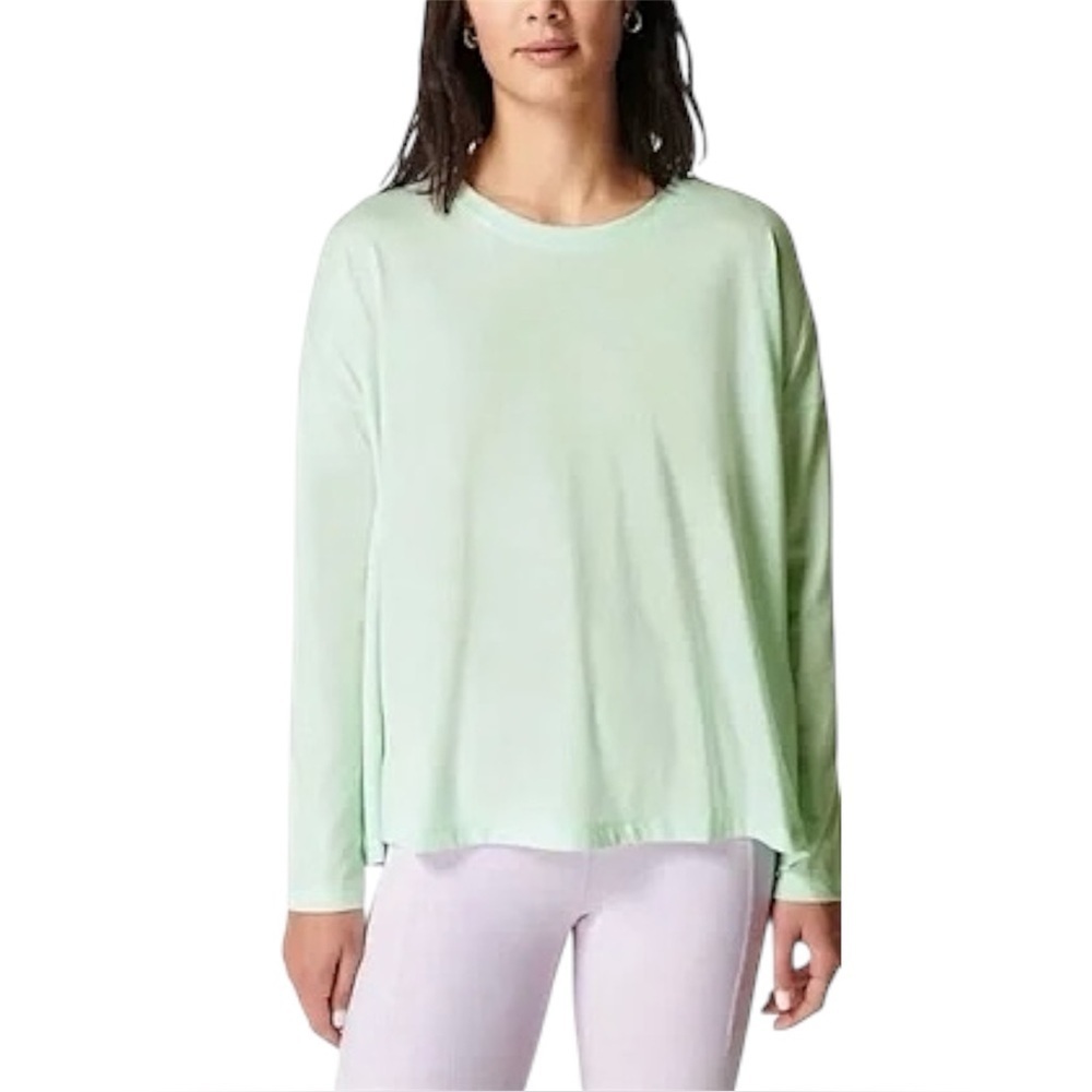 Athleta | Chi Long Sleeve Top in Lime Green/White Stripe Size XL
